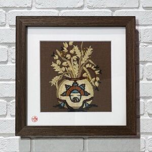 Framed Fiber Art with Earth Tones